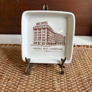 Vintage Richard Ginori Hotels Ritz e Sporting Roma Italy Porcelain Tray Dish